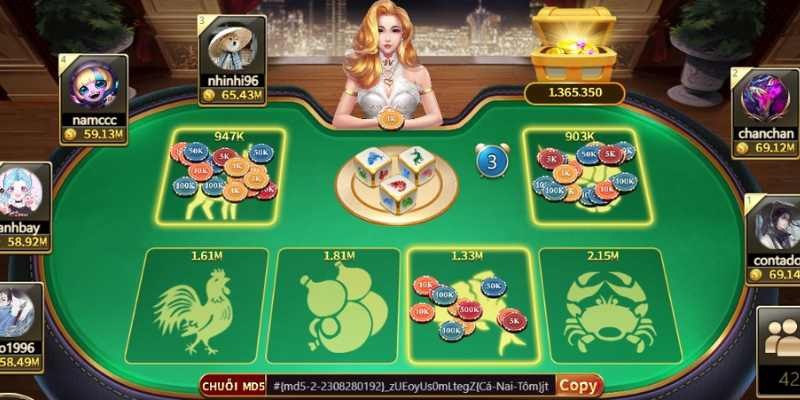 Linh vật trong Bầu Cua Won88 đầy màu sắc